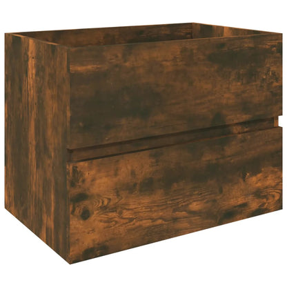 vidaXL Sink Cabinet Smoked Oak 60x38.5x45 cm Engineered Wood 2