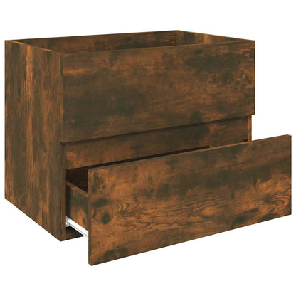 vidaXL Sink Cabinet Smoked Oak 60x38.5x45 cm Engineered Wood 4