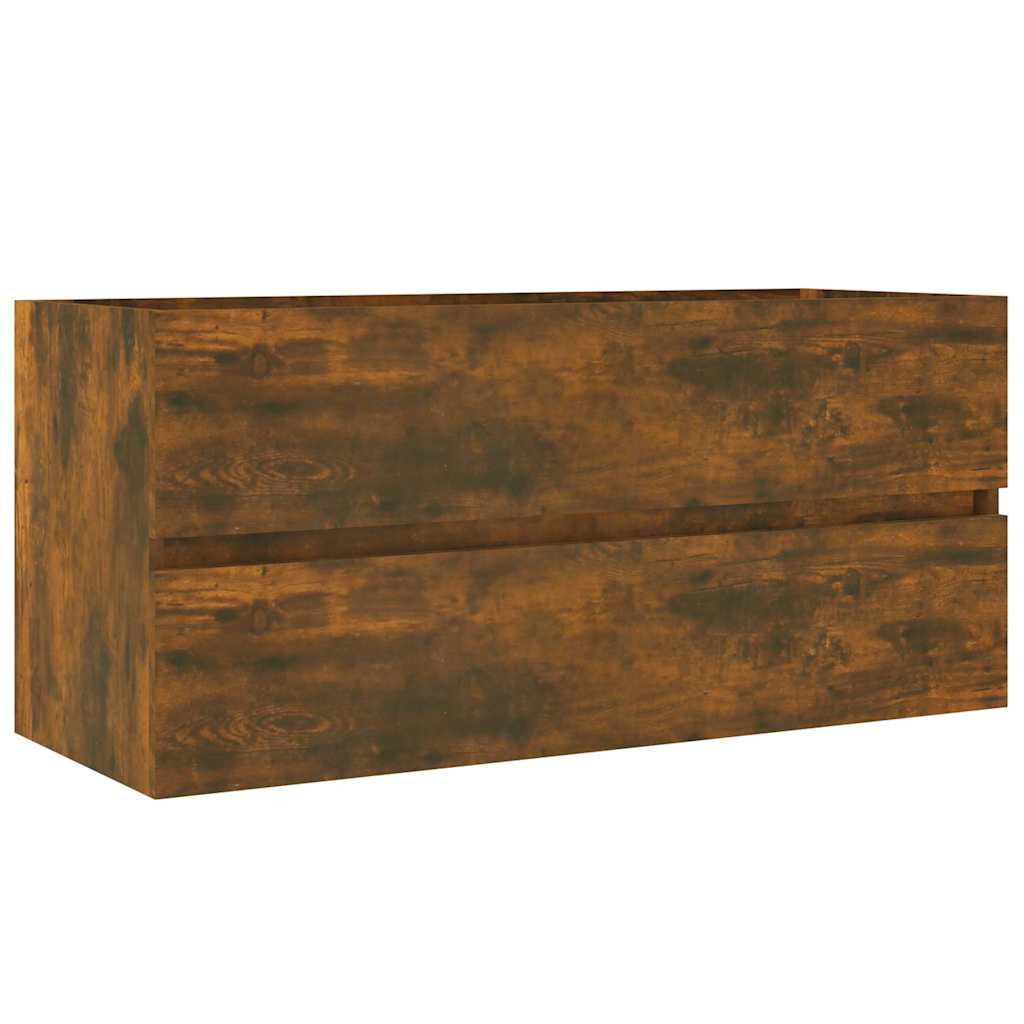 vidaXL Sink Cabinet Smoked Oak 100x38.5x45 cm Engineered Wood 2