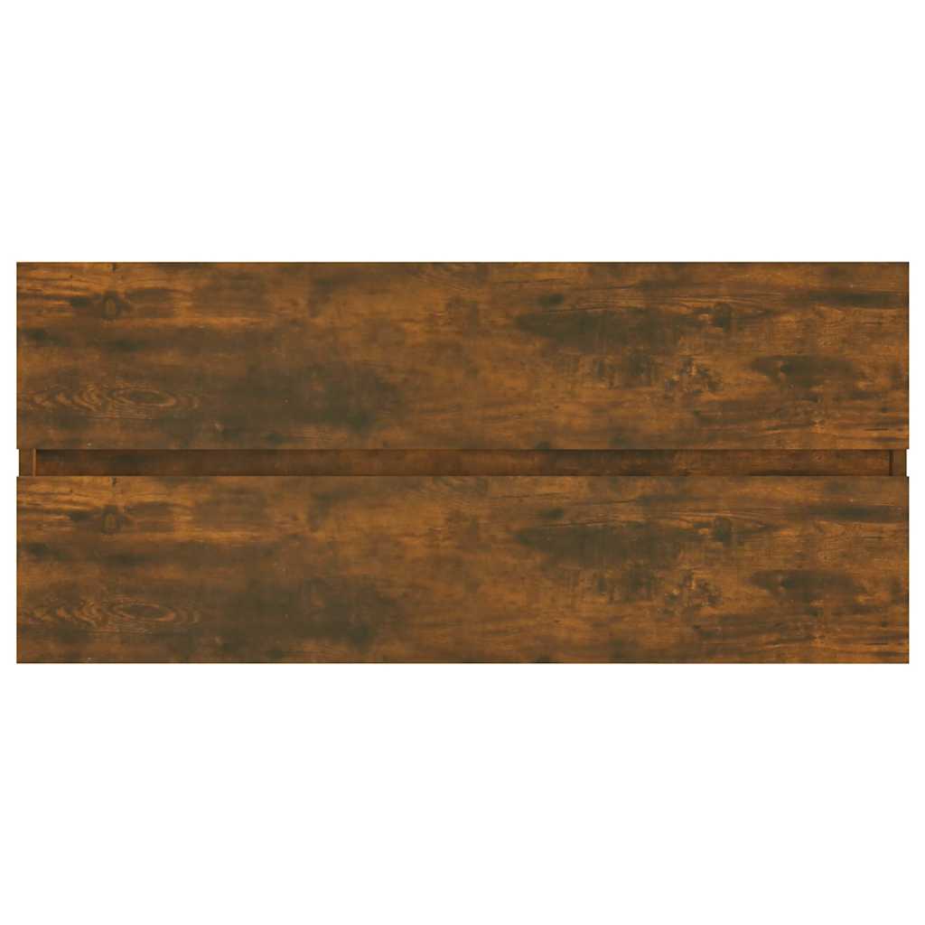 vidaXL Sink Cabinet Smoked Oak 100x38.5x45 cm Engineered Wood 3