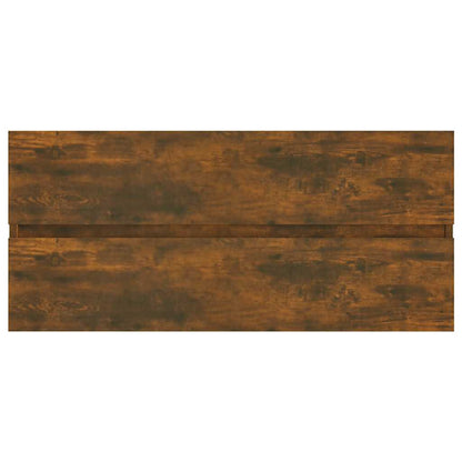 vidaXL Sink Cabinet Smoked Oak 100x38.5x45 cm Engineered Wood 3