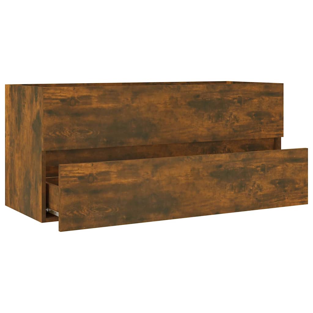 vidaXL Sink Cabinet Smoked Oak 100x38.5x45 cm Engineered Wood 4