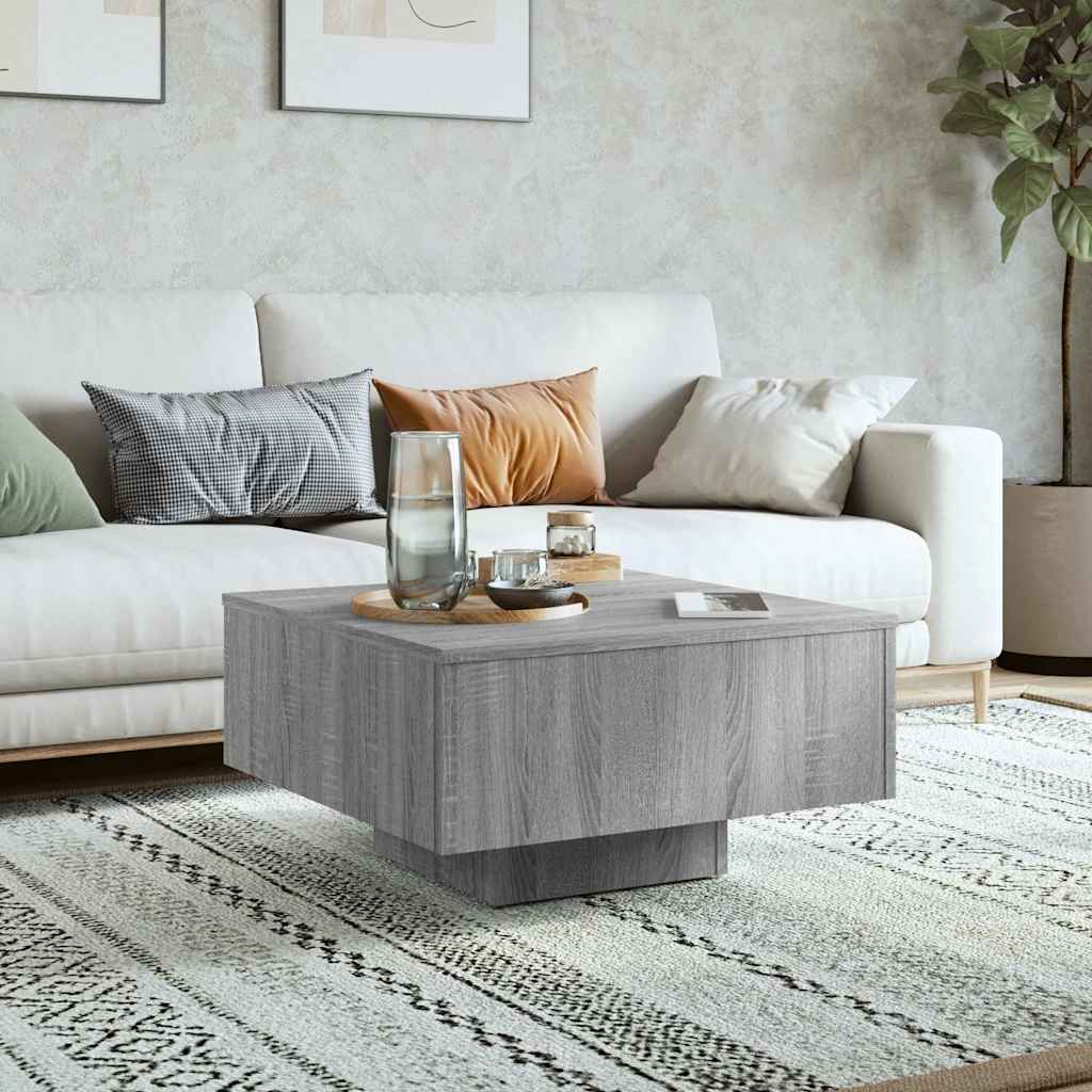 vidaXL Coffee Table Grey Sonoma 60x60x31.5 cm Engineered Wood 3