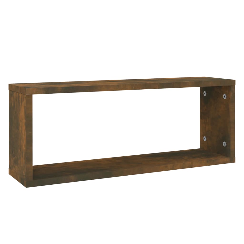 vidaXL Wall Cube Shelves 6 pcs Smoked Oak 60x15x23 cm Engineered Wood 3
