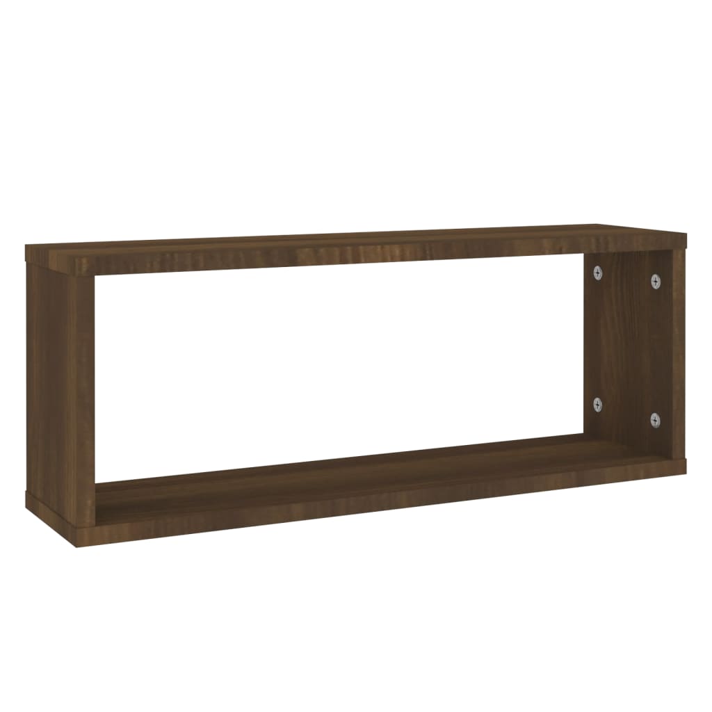 vidaXL Wall Cube Shelves 6 pcs Brown Oak 60x15x23 cm Engineered Wood 4