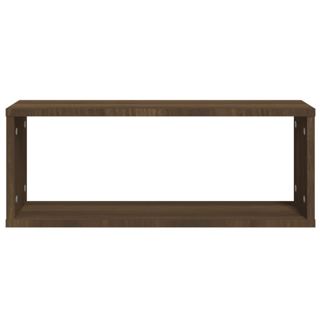 vidaXL Wall Cube Shelves 6 pcs Brown Oak 60x15x23 cm Engineered Wood 5
