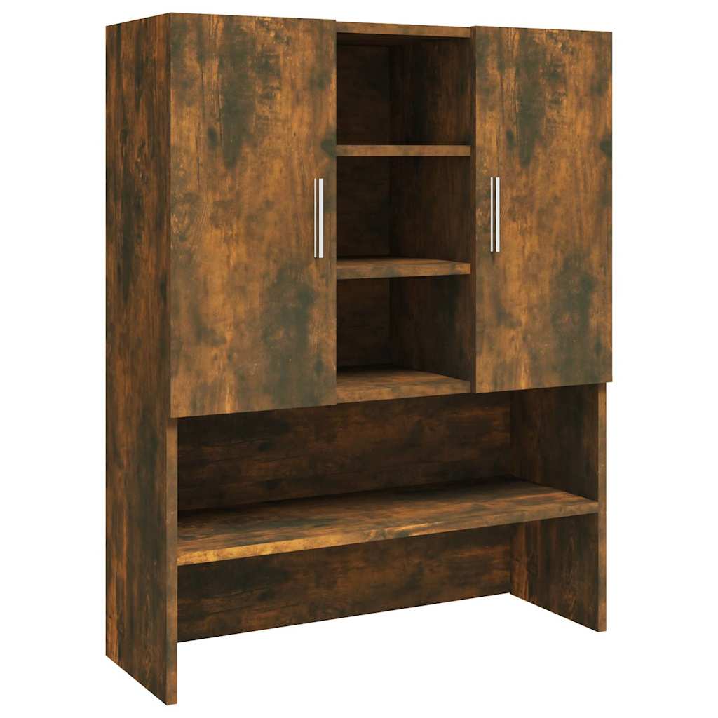 vidaXL Washing Machine Cabinet Smoked Oak 70.5x25.5x90 cm 2
