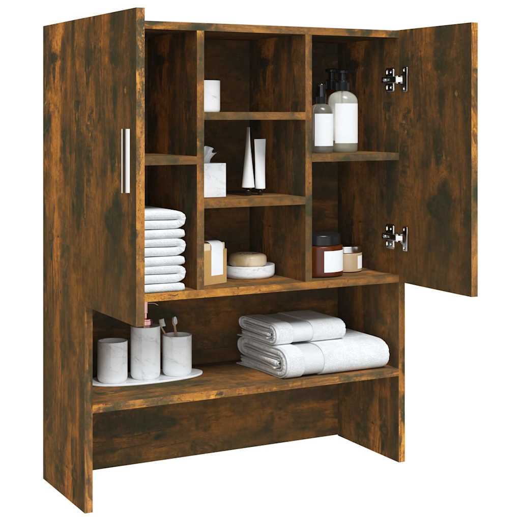 vidaXL Washing Machine Cabinet Smoked Oak 70.5x25.5x90 cm 4