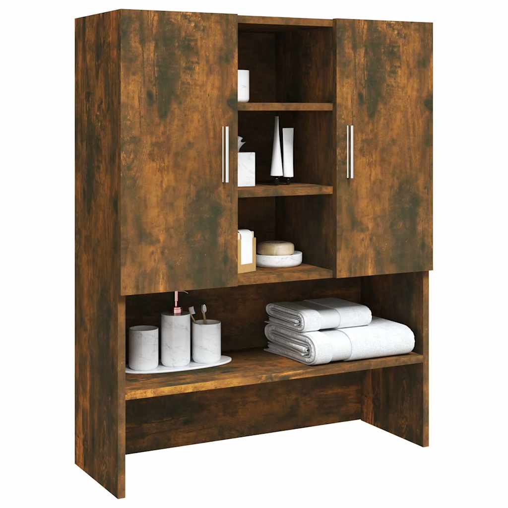 vidaXL Washing Machine Cabinet Smoked Oak 70.5x25.5x90 cm 5