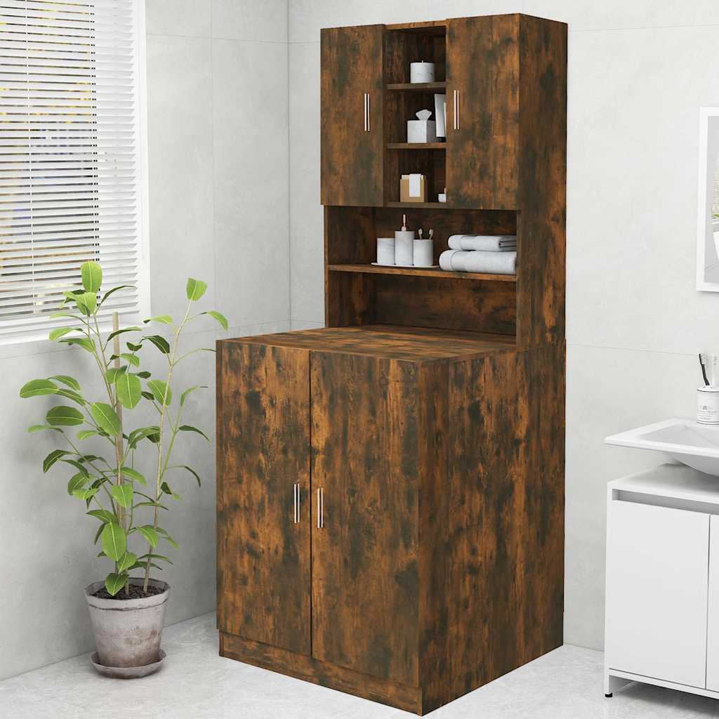 vidaXL Washing Machine Cabinet Smoked Oak 70.5x25.5x90 cm 1