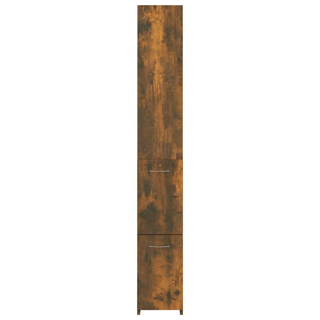vidaXL Bathroom Cabinet Smoked Oak 25x26.5x170 cm Engineered Wood 5