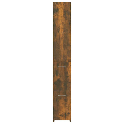 vidaXL Bathroom Cabinet Smoked Oak 25x26.5x170 cm Engineered Wood 5