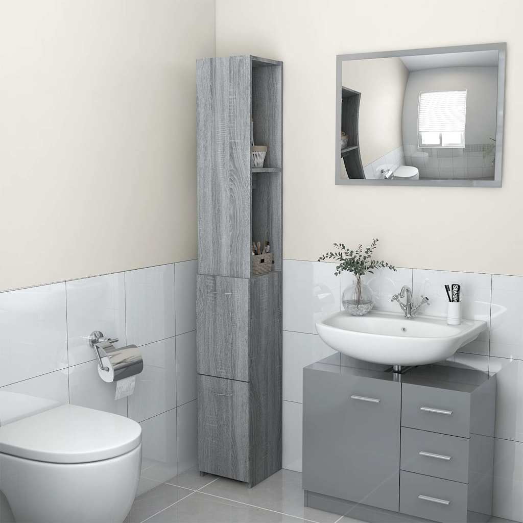 vidaXL Bathroom Cabinet 25x26.5x170 cm Engineered Wood