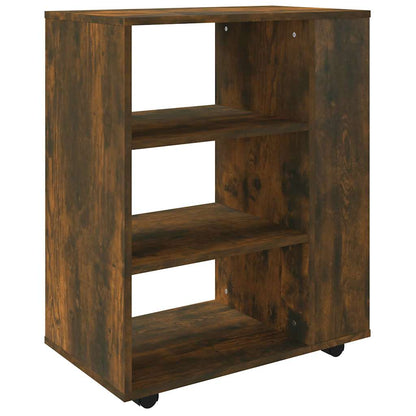 vidaXL Rolling Cabinet Smoked Oak 60x35x75 cm Engineered Wood 2