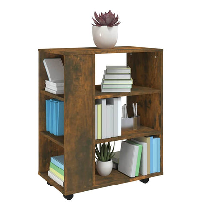 vidaXL Rolling Cabinet Smoked Oak 60x35x75 cm Engineered Wood 5