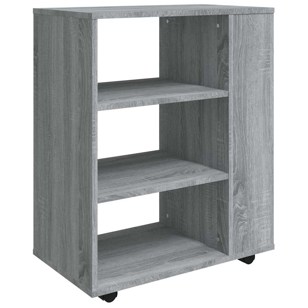 vidaXL Rolling Cabinet Grey Sonoma 60x35x75 cm Engineered Wood 2