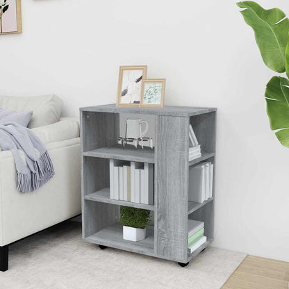 vidaXL Rolling Cabinet Grey Sonoma 60x35x75 cm Engineered Wood 3
