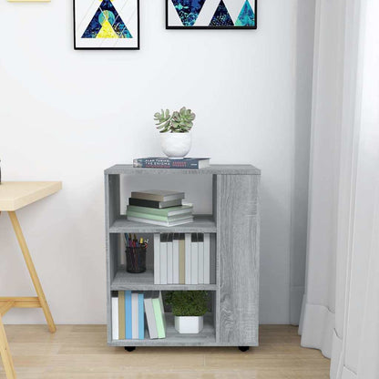vidaXL Rolling Cabinet Grey Sonoma 60x35x75 cm Engineered Wood 4