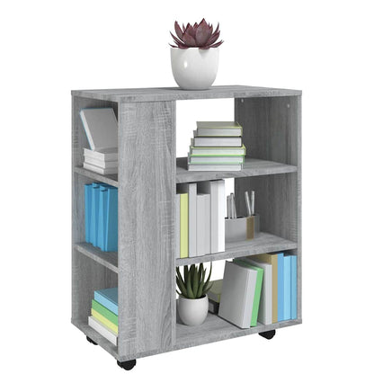 vidaXL Rolling Cabinet Grey Sonoma 60x35x75 cm Engineered Wood 5
