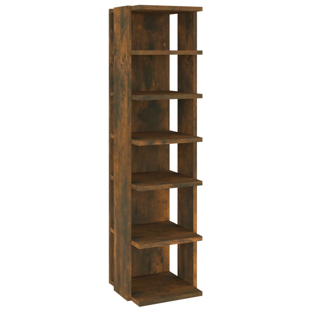 vidaXL Shoe Rack Smoked Oak 27.5x27x102 cm Engineered Wood 2