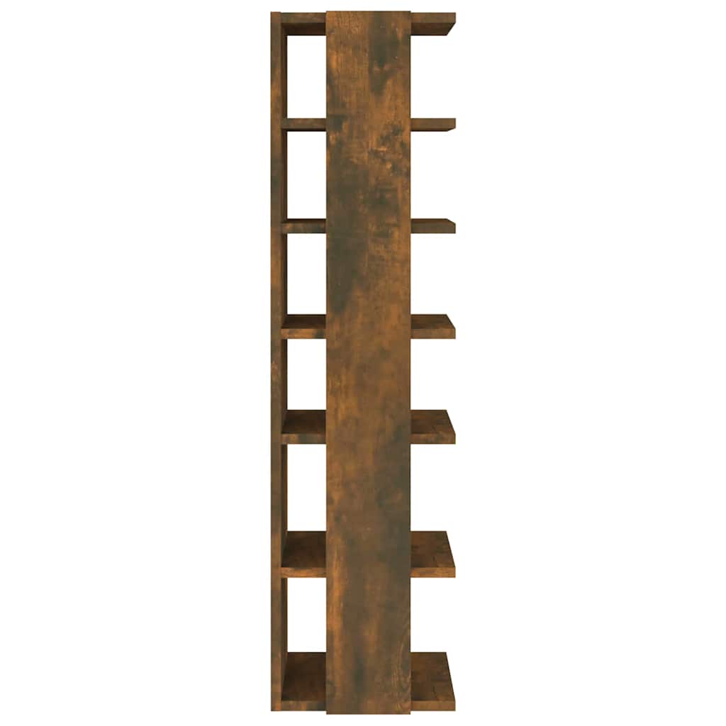 vidaXL Shoe Rack Smoked Oak 27.5x27x102 cm Engineered Wood 4