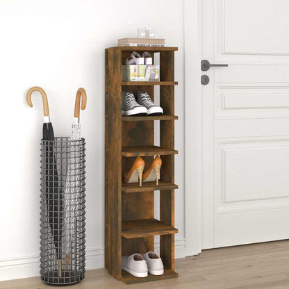 vidaXL Shoe Rack Smoked Oak 27.5x27x102 cm Engineered Wood 1