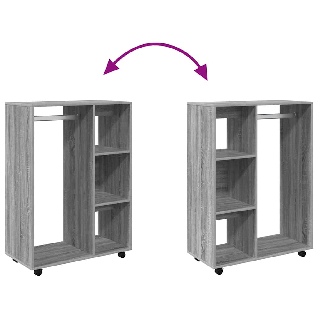 vidaXL Wardrobe Grey Sonoma 80x40x110 cm Engineered Wood 6