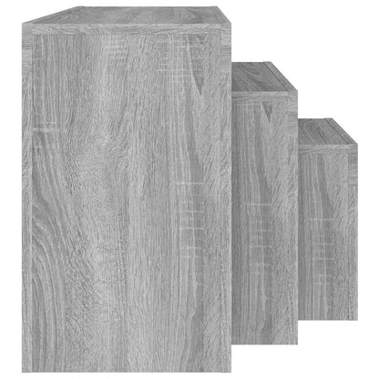 vidaXL Nesting Coffee Tables 3 pcs Grey Sonoma Engineered Wood 5