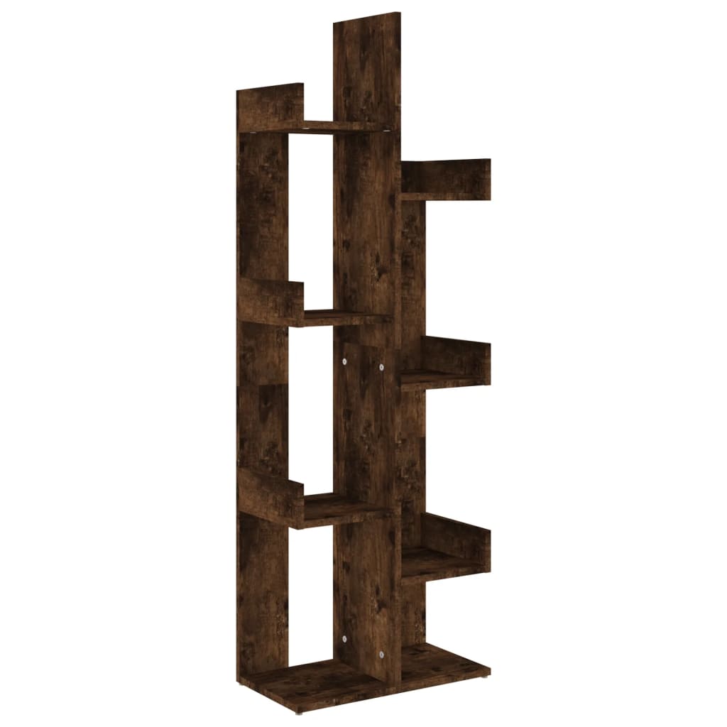 816005 vidaXL Book Cabinet 48x25,5x140 cm Smoked Oak Engineered Wood 2