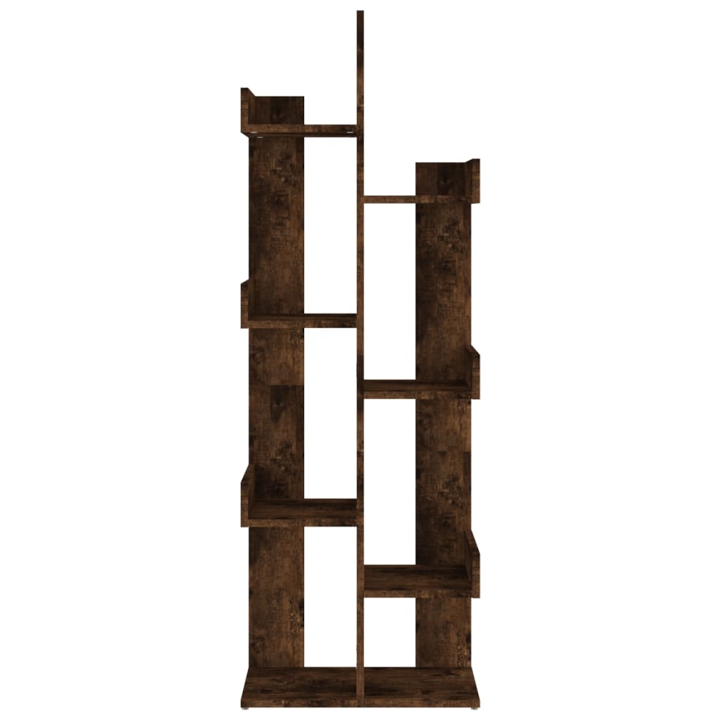 816005 vidaXL Book Cabinet 48x25,5x140 cm Smoked Oak Engineered Wood 3