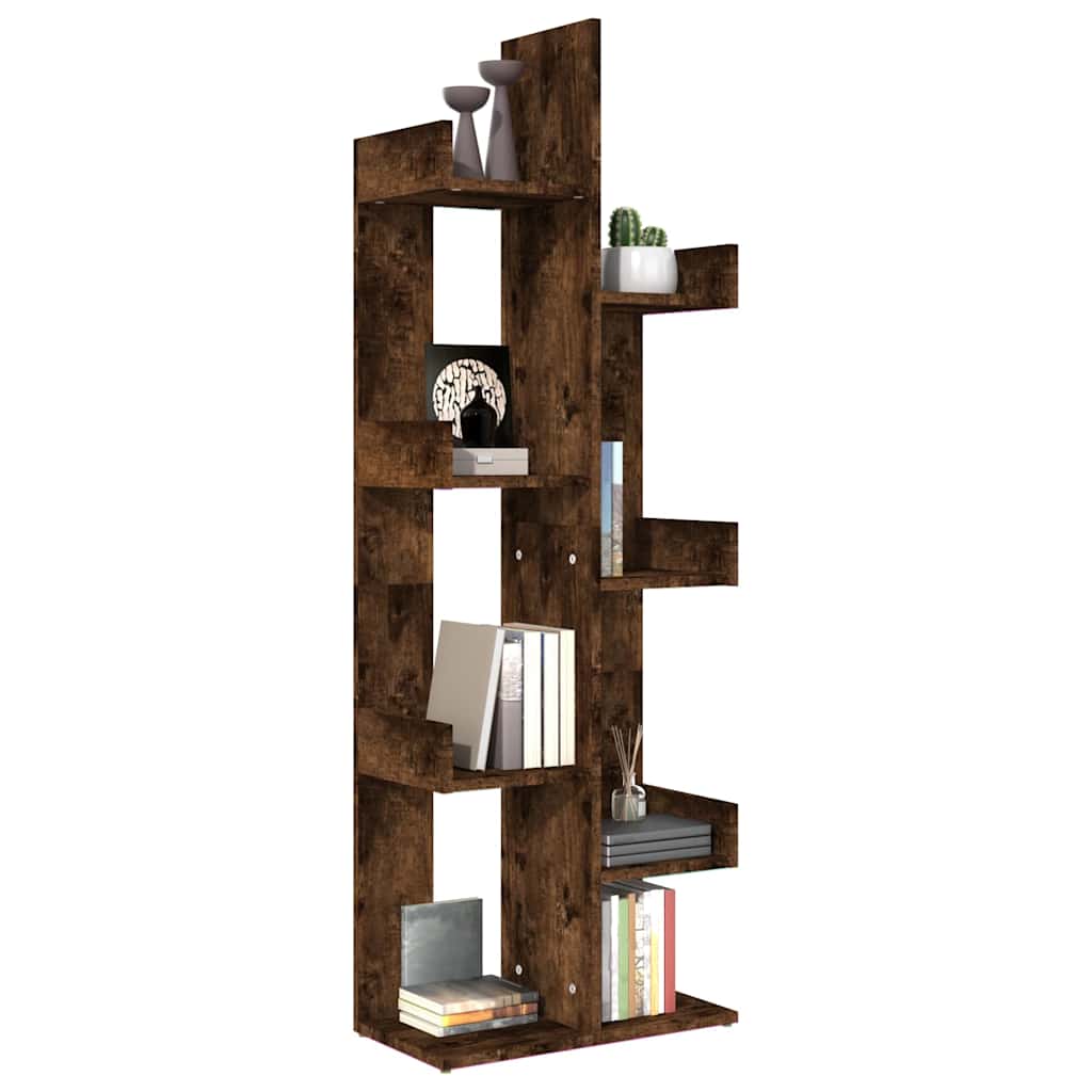 816005 vidaXL Book Cabinet 48x25,5x140 cm Smoked Oak Engineered Wood 5
