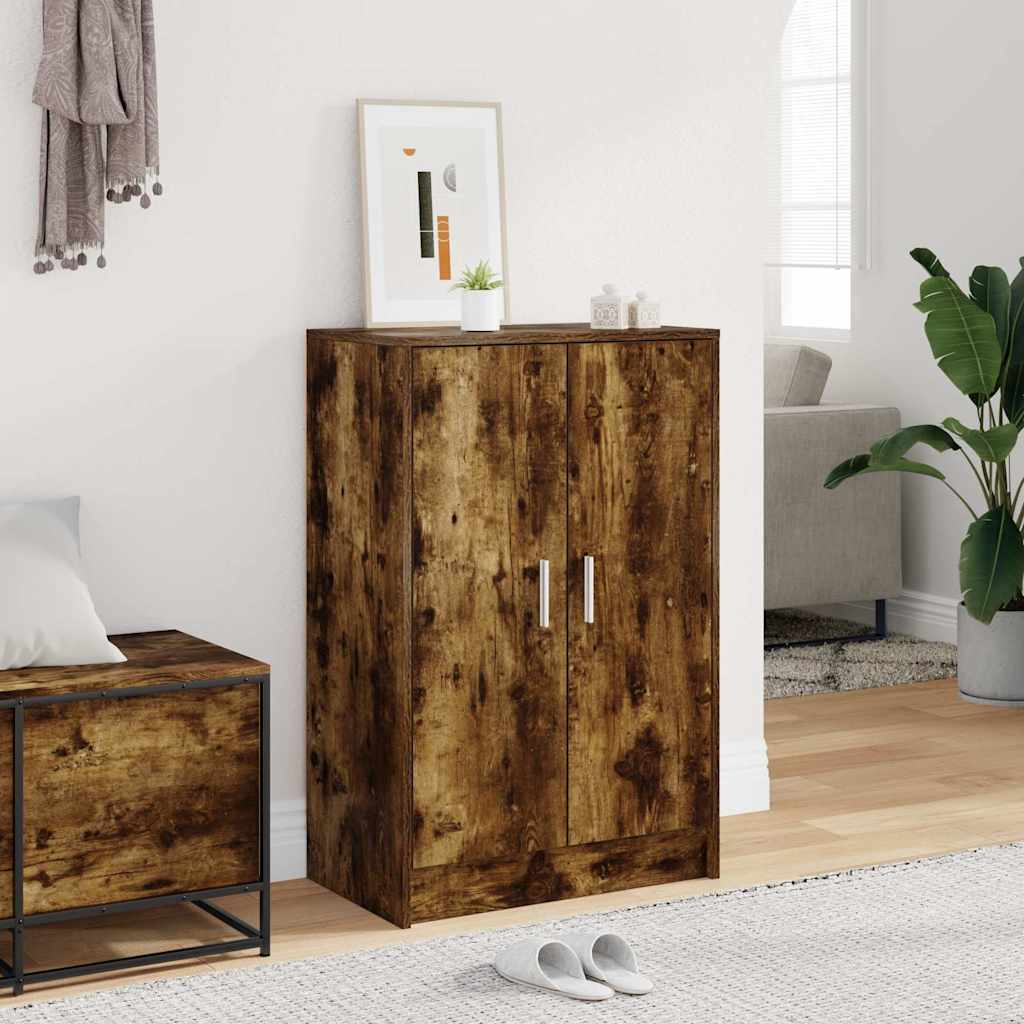 Shoe Cabinet Engineered Wood Width 60 cm Shoe Cabinet with Door Smoked oak 92 cm
