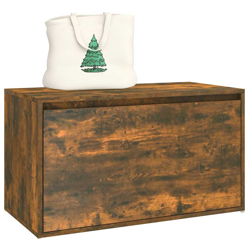 vidaXL Hall Bench 80x40x45 cm Smoked Oak Engineered Wood 5