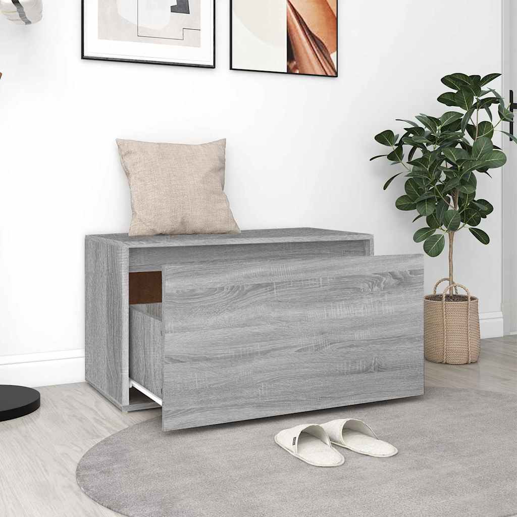 vidaXL Hall Bench 80x40x45 cm Grey Sonoma Engineered Wood 3