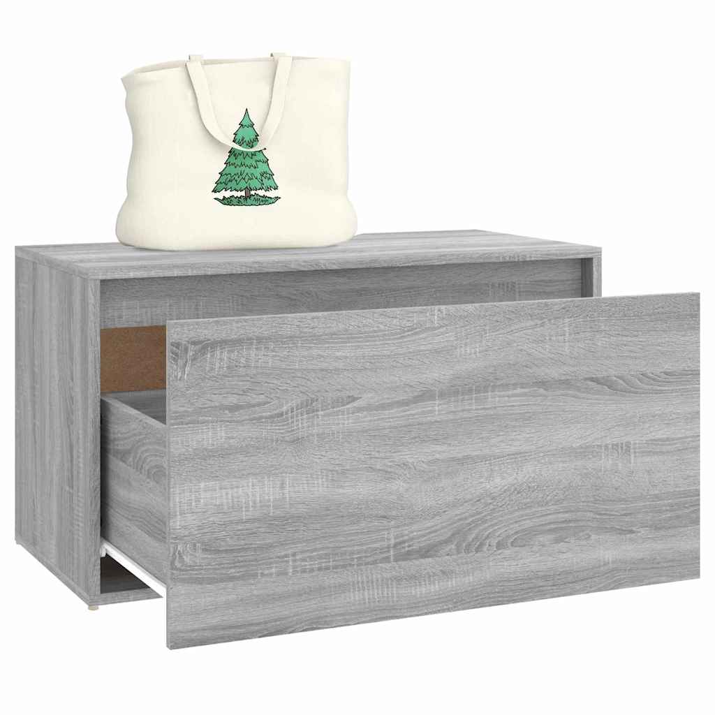 vidaXL Hall Bench 80x40x45 cm Grey Sonoma Engineered Wood 4