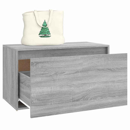 vidaXL Hall Bench 80x40x45 cm Grey Sonoma Engineered Wood 4