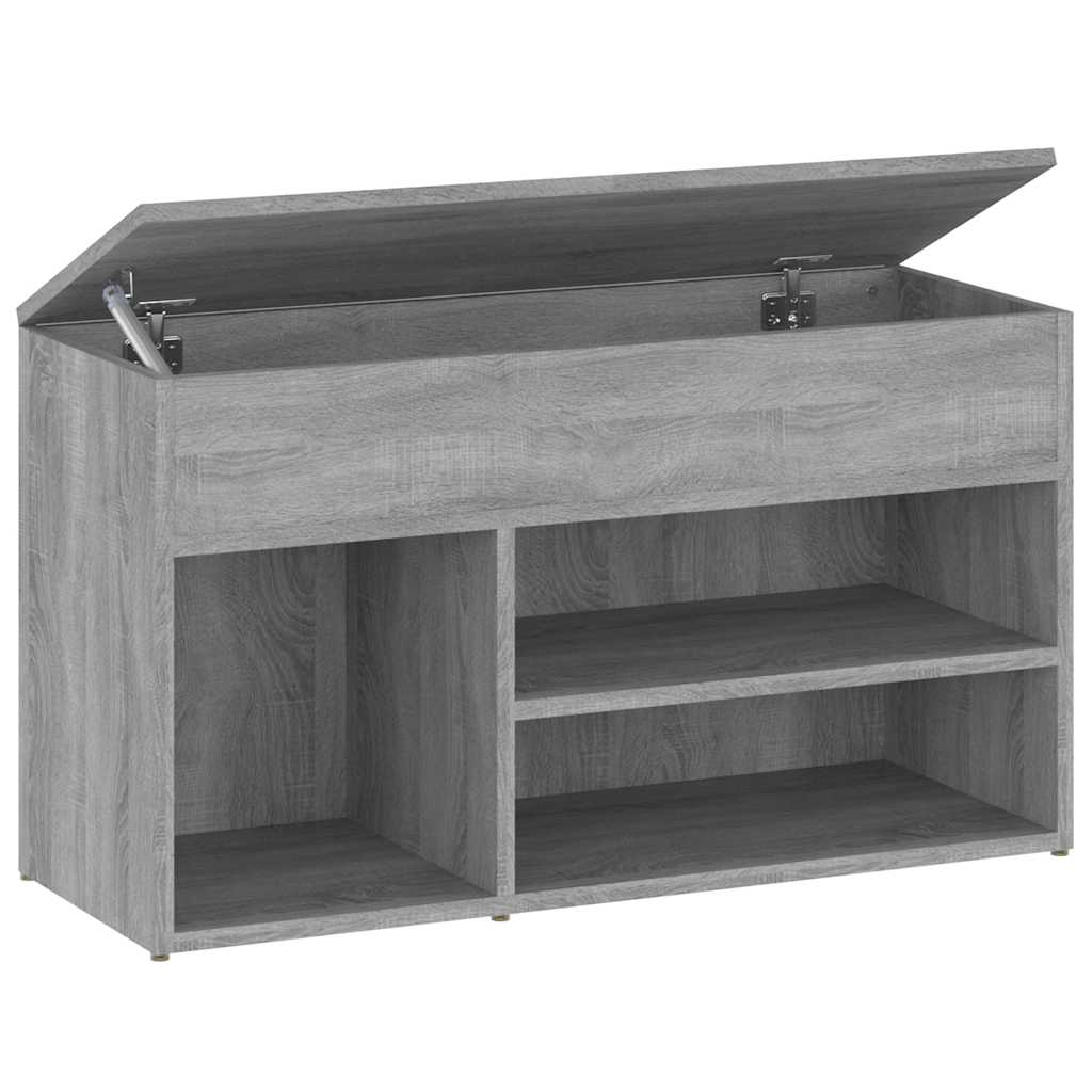 816054 vidaXL Shoe Bench Grey Sonoma 80x30x45 cm Engineered Wood 2