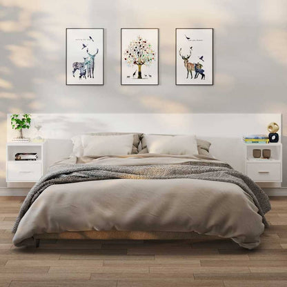 Wall-mounted Bedside Cabinet White