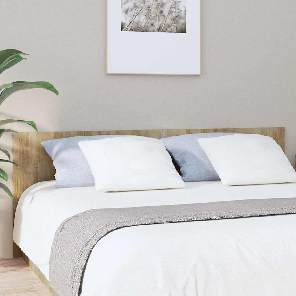 811046 vidaXL Bed Headboard Sonoma Oak 200x1,5x80 cm Engineered Wood 1
