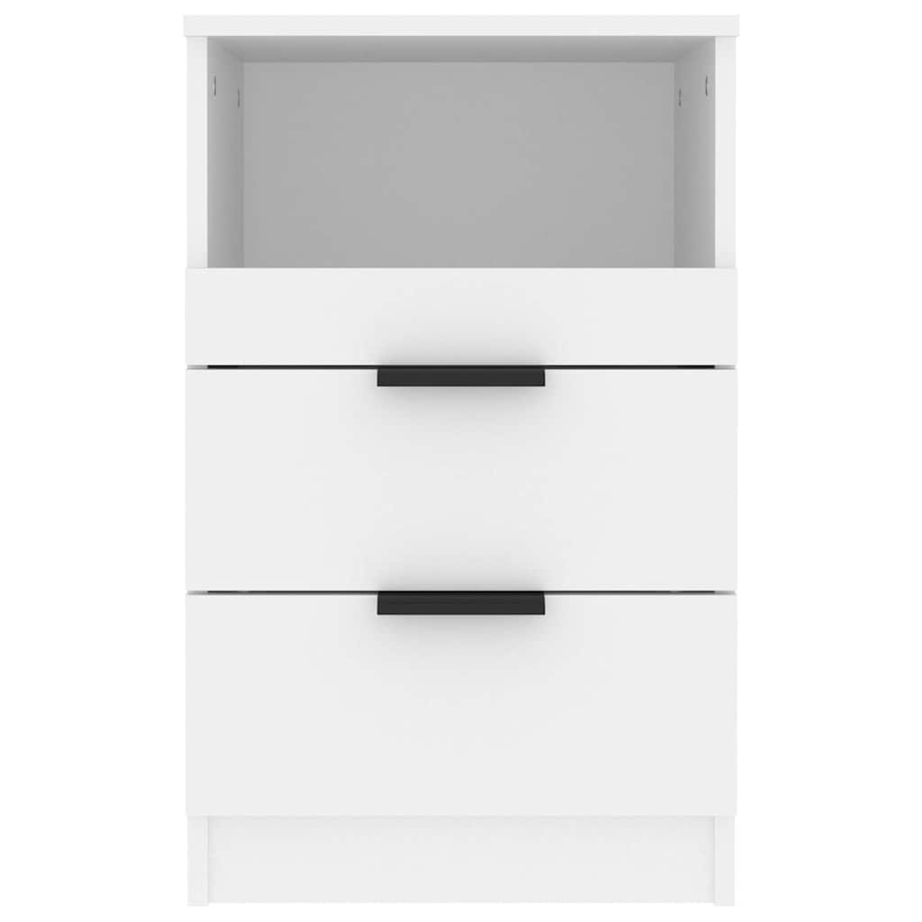 vidaXL Bedside Cabinet White Engineered Wood 4