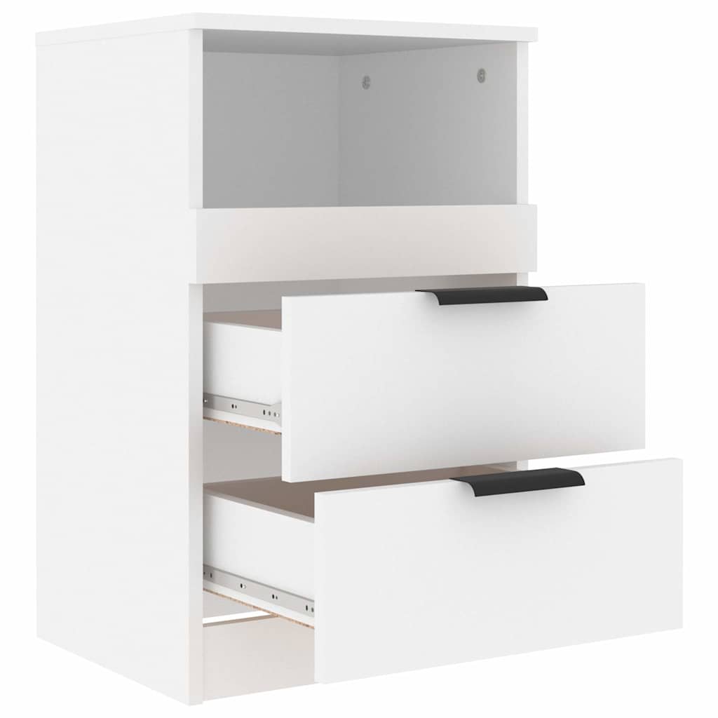 vidaXL Bedside Cabinet White Engineered Wood 5