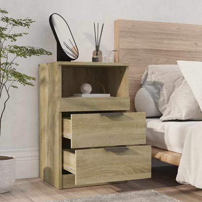 vidaXL Bedside Cabinet Sonoma Oak Engineered Wood 3