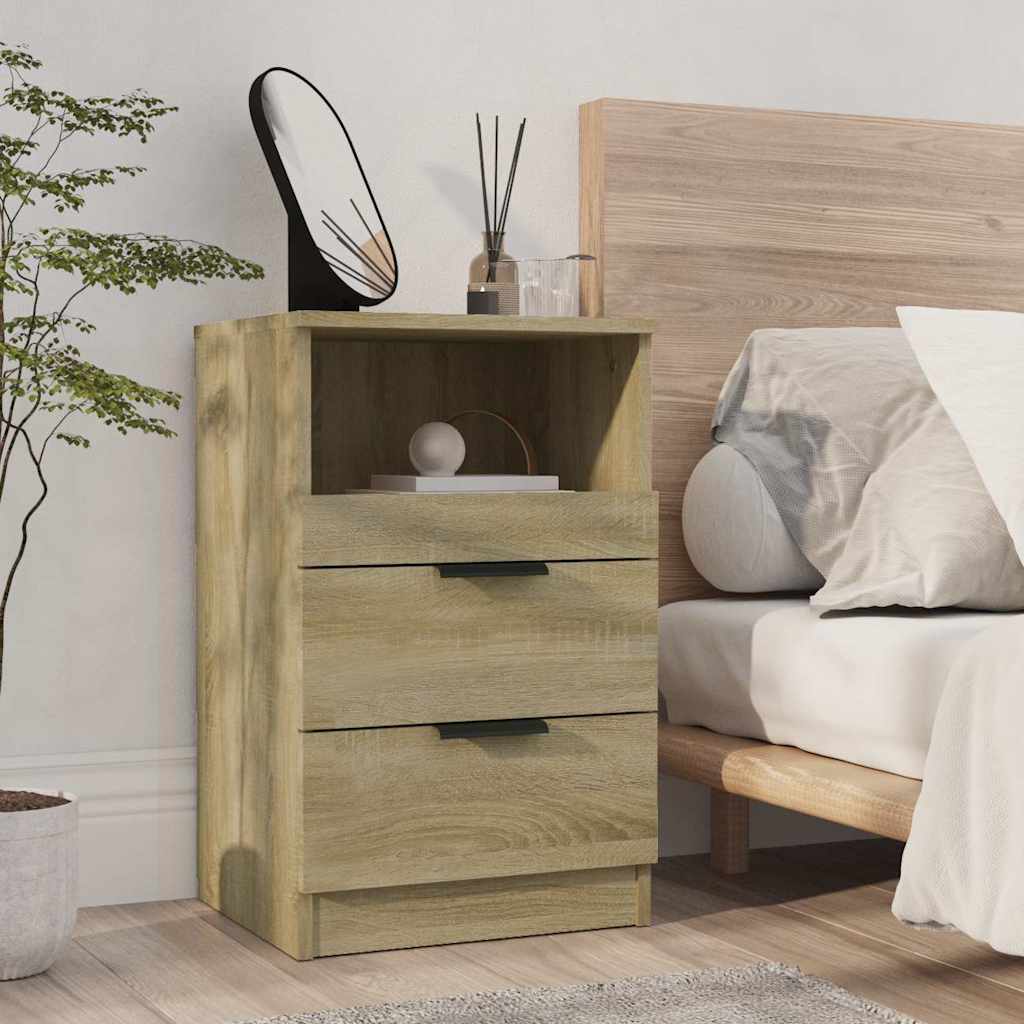 vidaXL Bedside Cabinet Sonoma Oak Engineered Wood 1