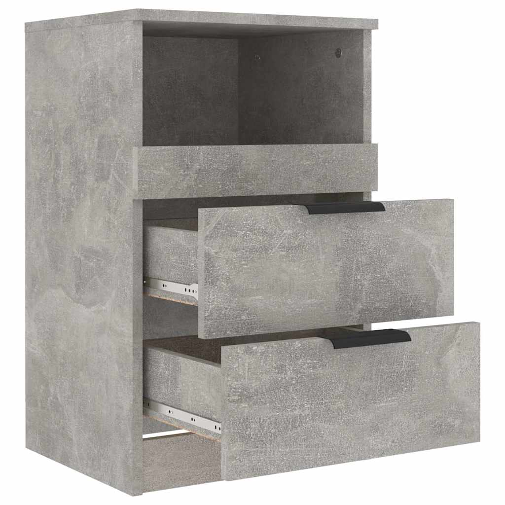 vidaXL Bedside Cabinet Concrete Grey Engineered Wood 5