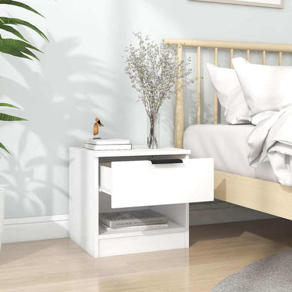 vidaXL Bedside Cabinets 2 pcs White Engineered Wood 3