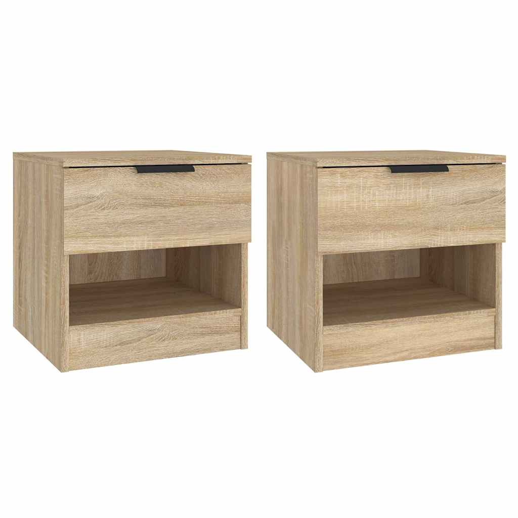 vidaXL Bedside Cabinets 2 pcs Sonoma Oak Engineered Wood 2