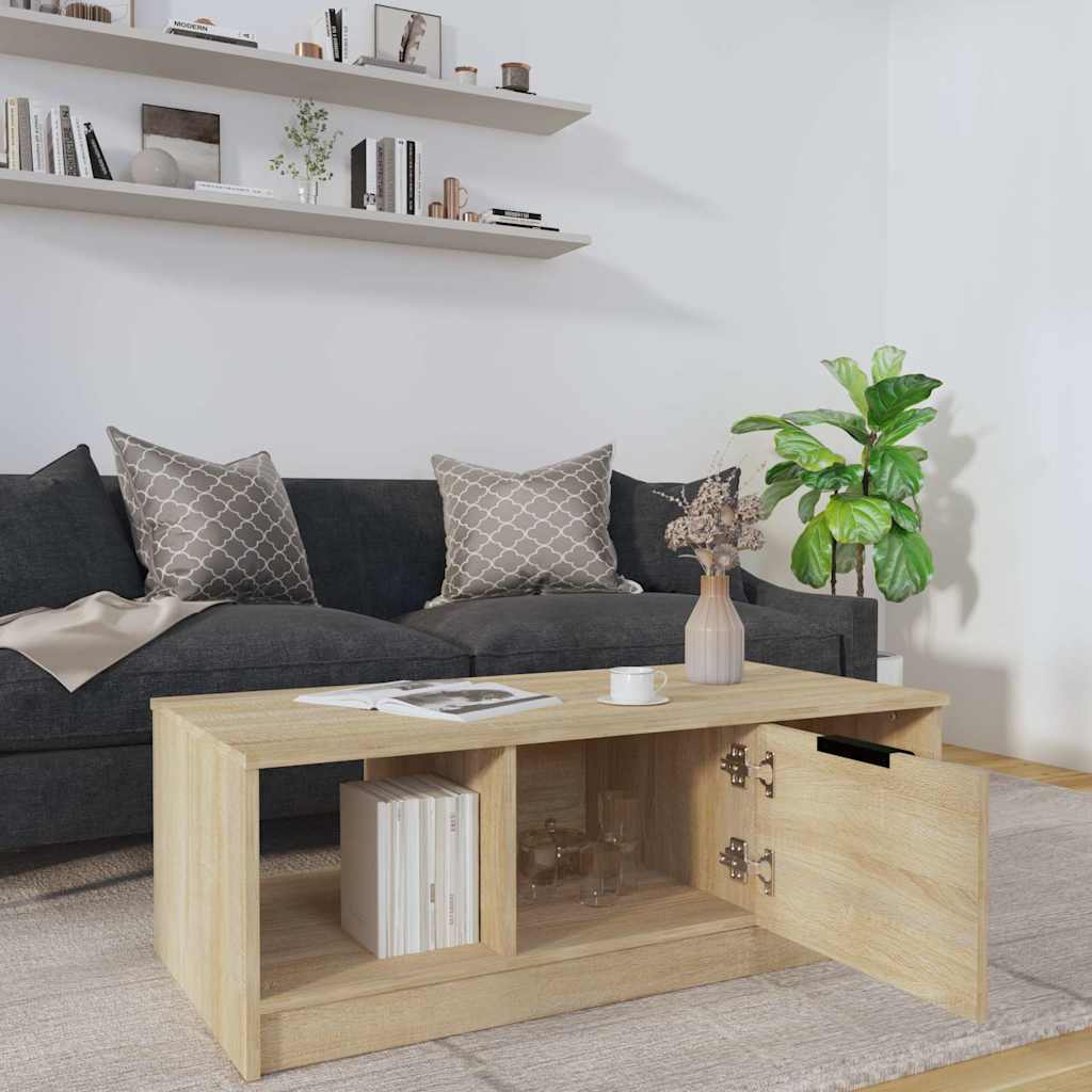 Coffee Table 102x50x36 cm Engineered Wood Sonoma oak