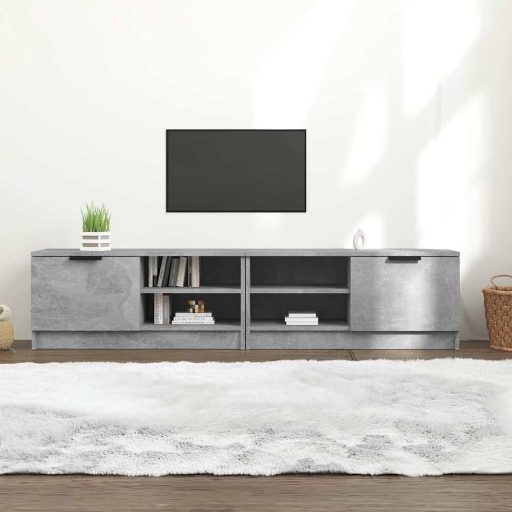 TV Cabinet Set 80x35x36.5 cm Engineered Wood 2 pcs Concrete grey