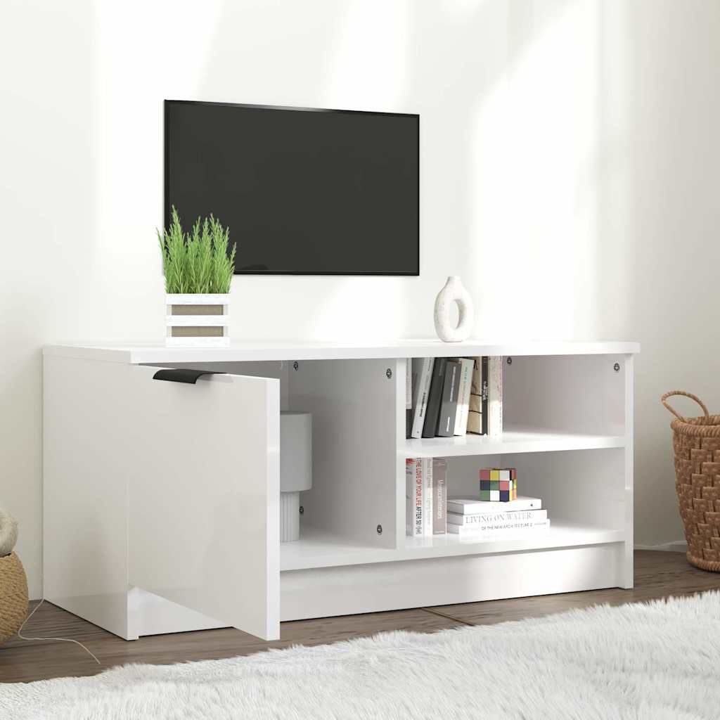 vidaXL TV Cabinet High Gloss White 80x35x36,5 cm Engineered Wood 3
