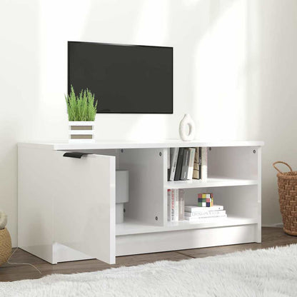 vidaXL TV Cabinet High Gloss White 80x35x36,5 cm Engineered Wood 3